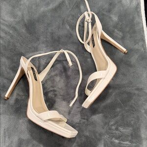 Nine West Cream Strappy Heels
